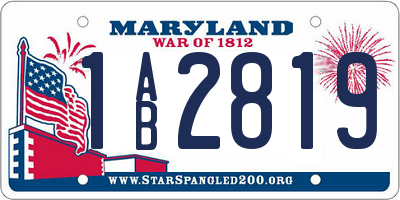 MD license plate 1AB2819