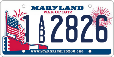 MD license plate 1AB2826