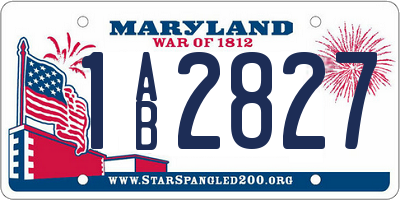 MD license plate 1AB2827