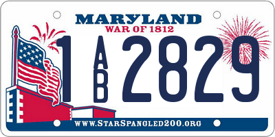 MD license plate 1AB2829