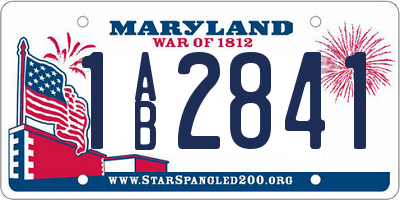 MD license plate 1AB2841