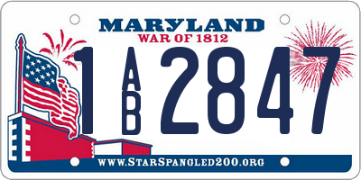 MD license plate 1AB2847