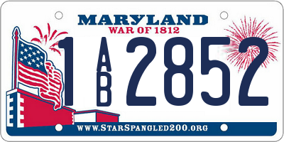 MD license plate 1AB2852