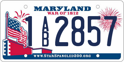 MD license plate 1AB2857