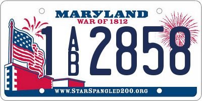 MD license plate 1AB2858