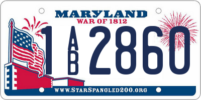 MD license plate 1AB2860