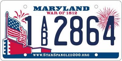 MD license plate 1AB2864