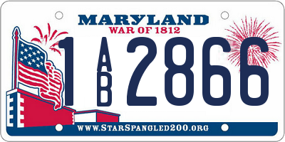 MD license plate 1AB2866