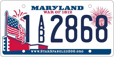 MD license plate 1AB2868