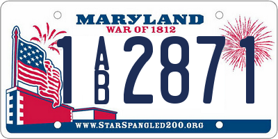 MD license plate 1AB2871