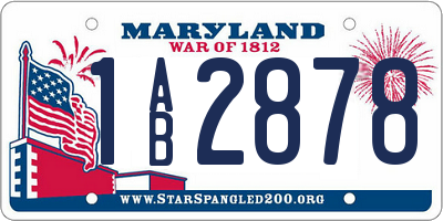 MD license plate 1AB2878