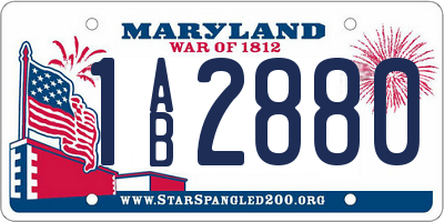 MD license plate 1AB2880