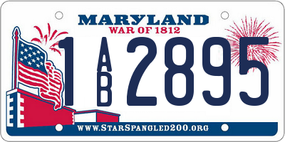 MD license plate 1AB2895