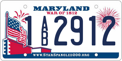 MD license plate 1AB2912