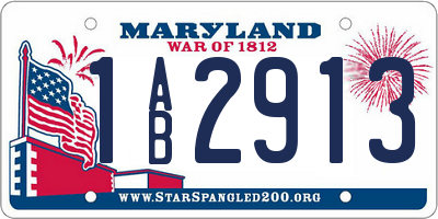MD license plate 1AB2913
