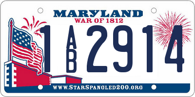 MD license plate 1AB2914