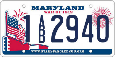 MD license plate 1AB2940