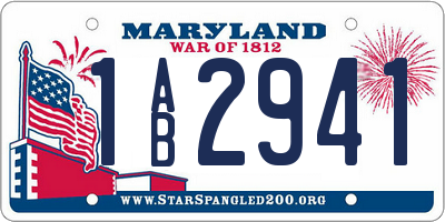 MD license plate 1AB2941