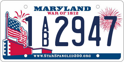 MD license plate 1AB2947