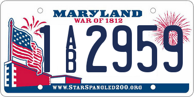 MD license plate 1AB2959