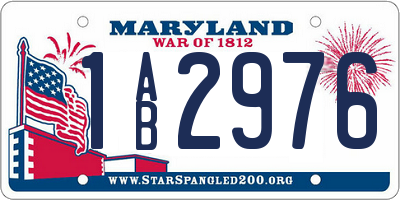 MD license plate 1AB2976