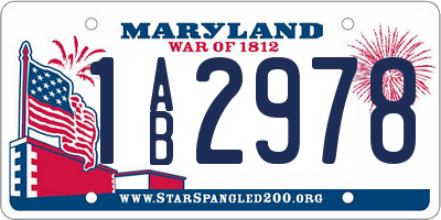 MD license plate 1AB2978