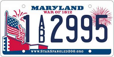 MD license plate 1AB2995