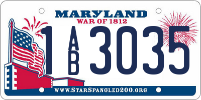 MD license plate 1AB3035