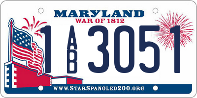 MD license plate 1AB3051