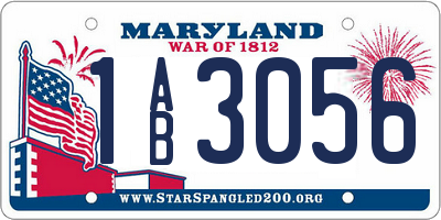 MD license plate 1AB3056