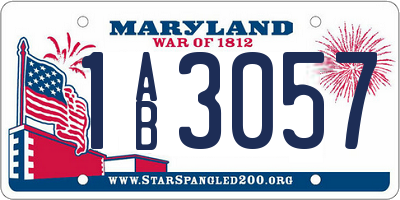 MD license plate 1AB3057