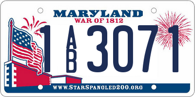 MD license plate 1AB3071