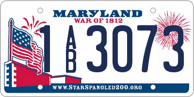 MD license plate 1AB3073