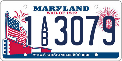 MD license plate 1AB3079