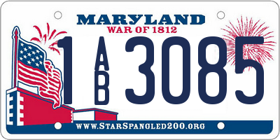 MD license plate 1AB3085