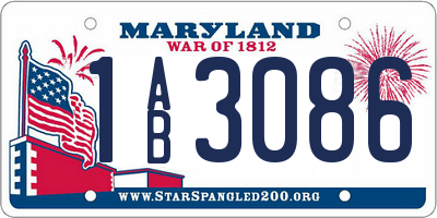 MD license plate 1AB3086