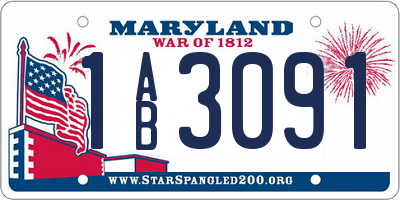 MD license plate 1AB3091