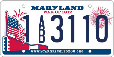 MD license plate 1AB3110