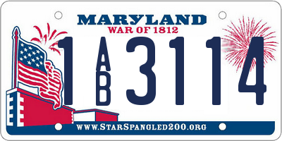 MD license plate 1AB3114