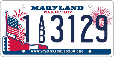 MD license plate 1AB3129