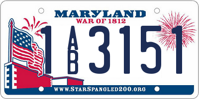 MD license plate 1AB3151