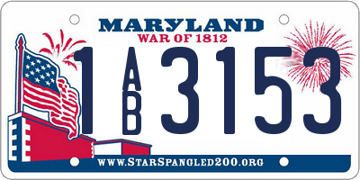 MD license plate 1AB3153