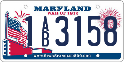 MD license plate 1AB3158