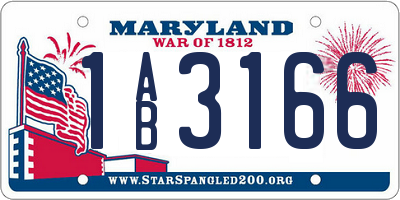 MD license plate 1AB3166