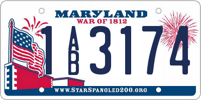 MD license plate 1AB3174
