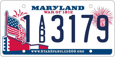 MD license plate 1AB3179