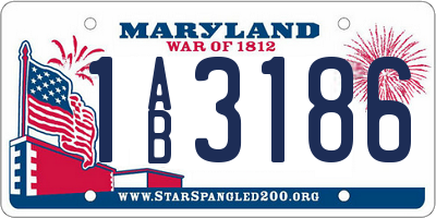 MD license plate 1AB3186
