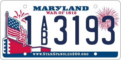MD license plate 1AB3193