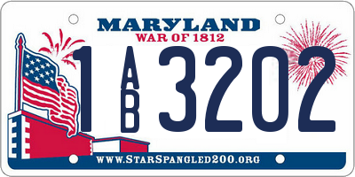 MD license plate 1AB3202