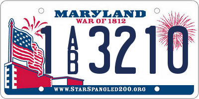 MD license plate 1AB3210
